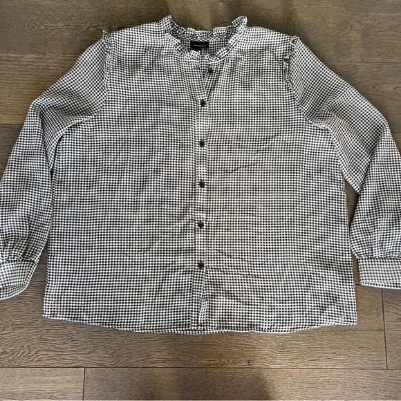 Who What Wear Checkered shear Black & White Blouse xxl - Picture 6 of 6